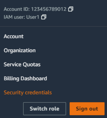 AWS Security credentials