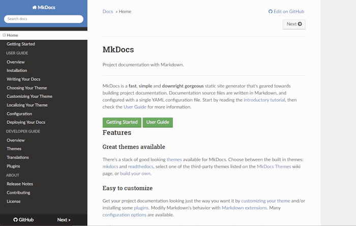 MkDocs ReadtheDocs-Theme