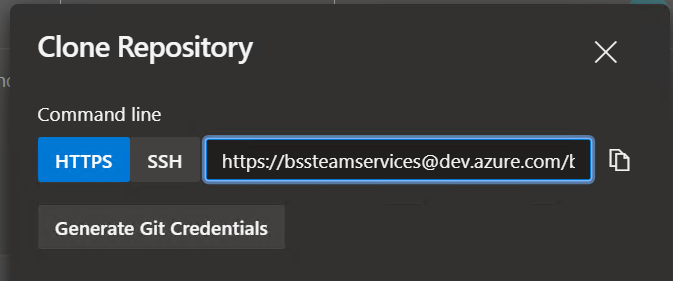 Azure DevOps - Generate Git credentials