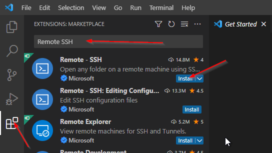 Install VScode Remote SSH Extension